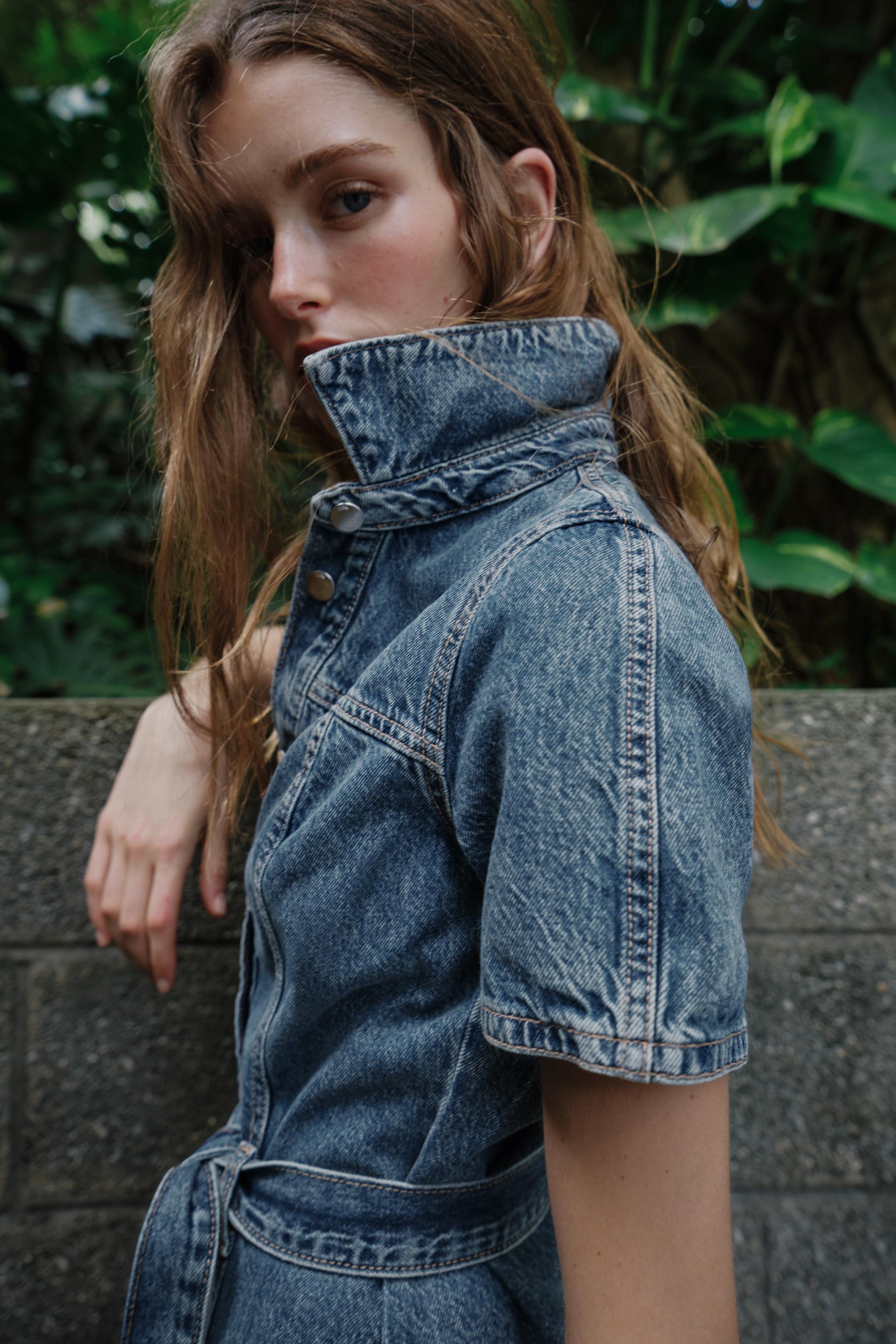 Z1975 BELTED MINI DENIM DRESS